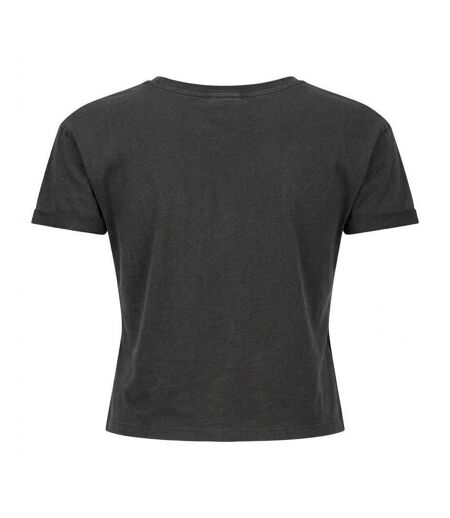 Womens/ladies Rio Duran Duran Crop Top Charcoal Amplified