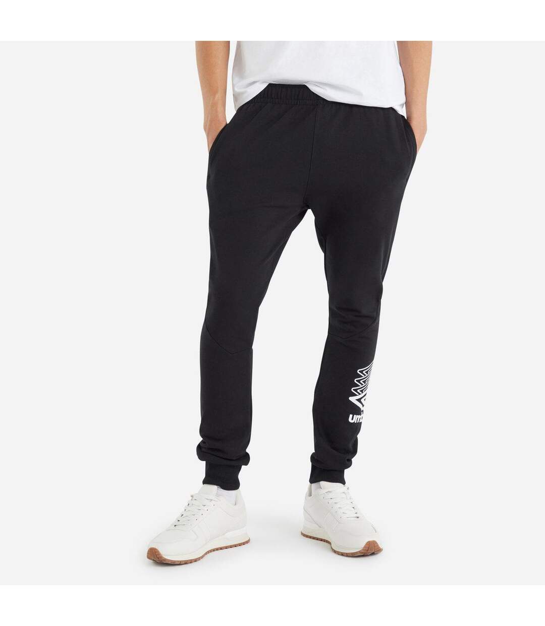 Mens terrace logo jogging bottoms black Umbro-1