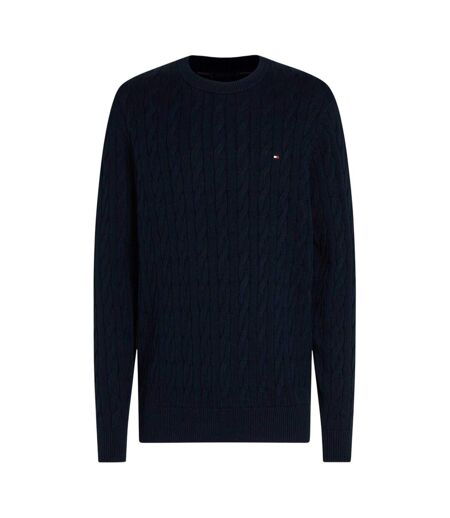 Pull Motif/style Maille Torsadée Homme Rose Foncé Violet Tommy Hilfiger