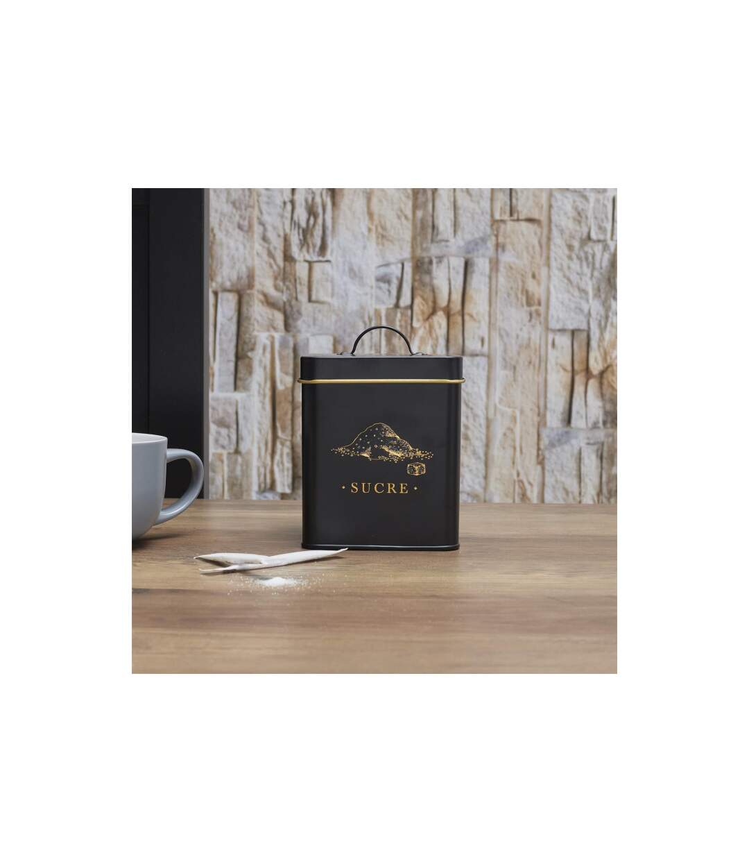 Boîte à Sucre en Métal Lounge 19cm Noir-4