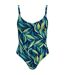 Maillot De Bain 1 Pièce Motif/style Imprimé Feuille Femme Bleu Nuit Nike-1