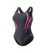 Maillot De Bain 1 Pièce Motif/style À Rayures Poliana Femme Noir Rose Martes-3