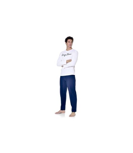 Ensemble pyjama long homme t-shirt col rond bicolore Serge Blanco