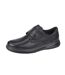 Mens leather extra wide casual shoes black IMAC