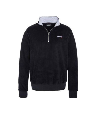 Sweat Polaire Noir Homme Schott Half Zipped - S