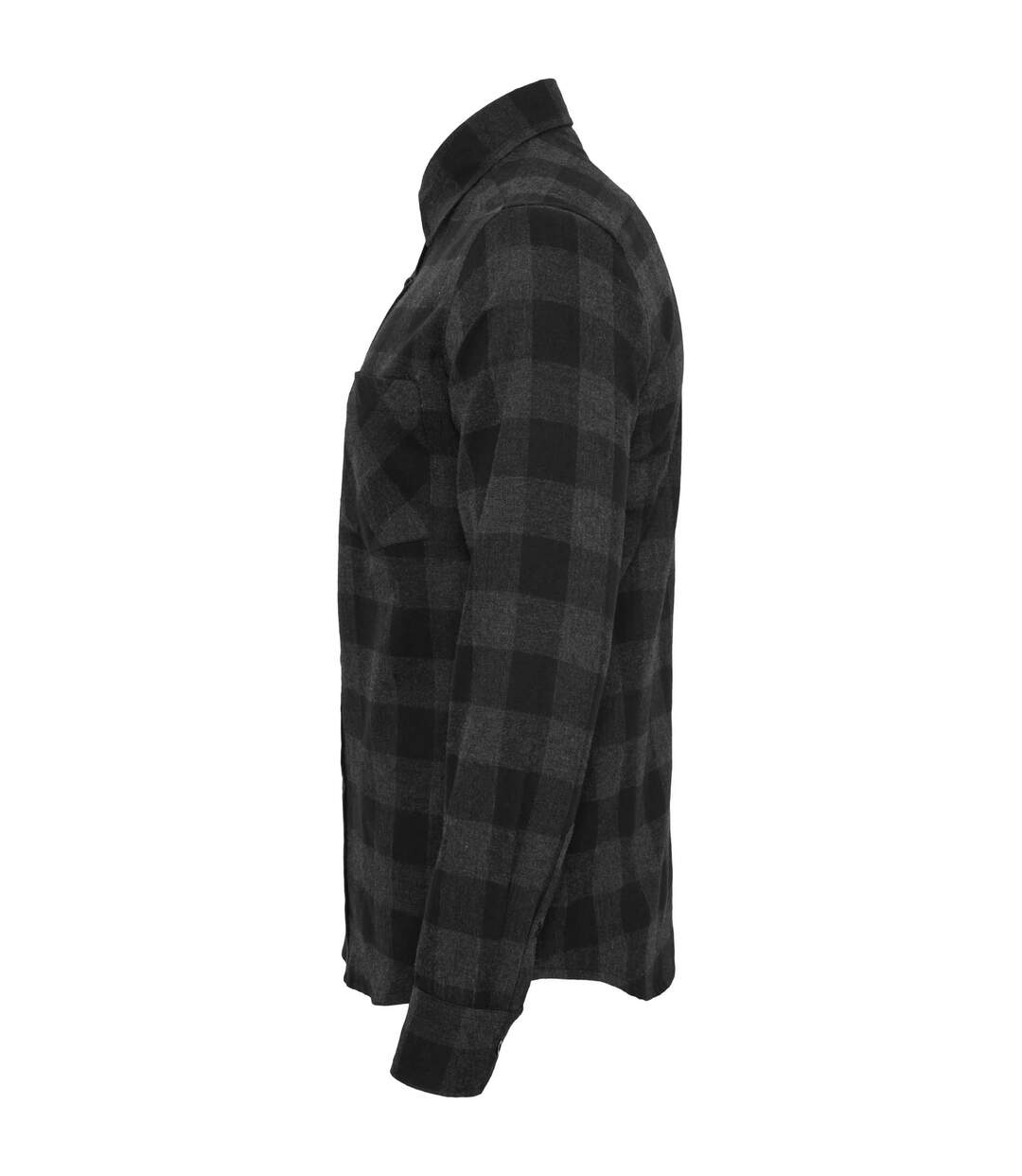 Mens checked flannel shirt black/charcoal Urban Classics-3