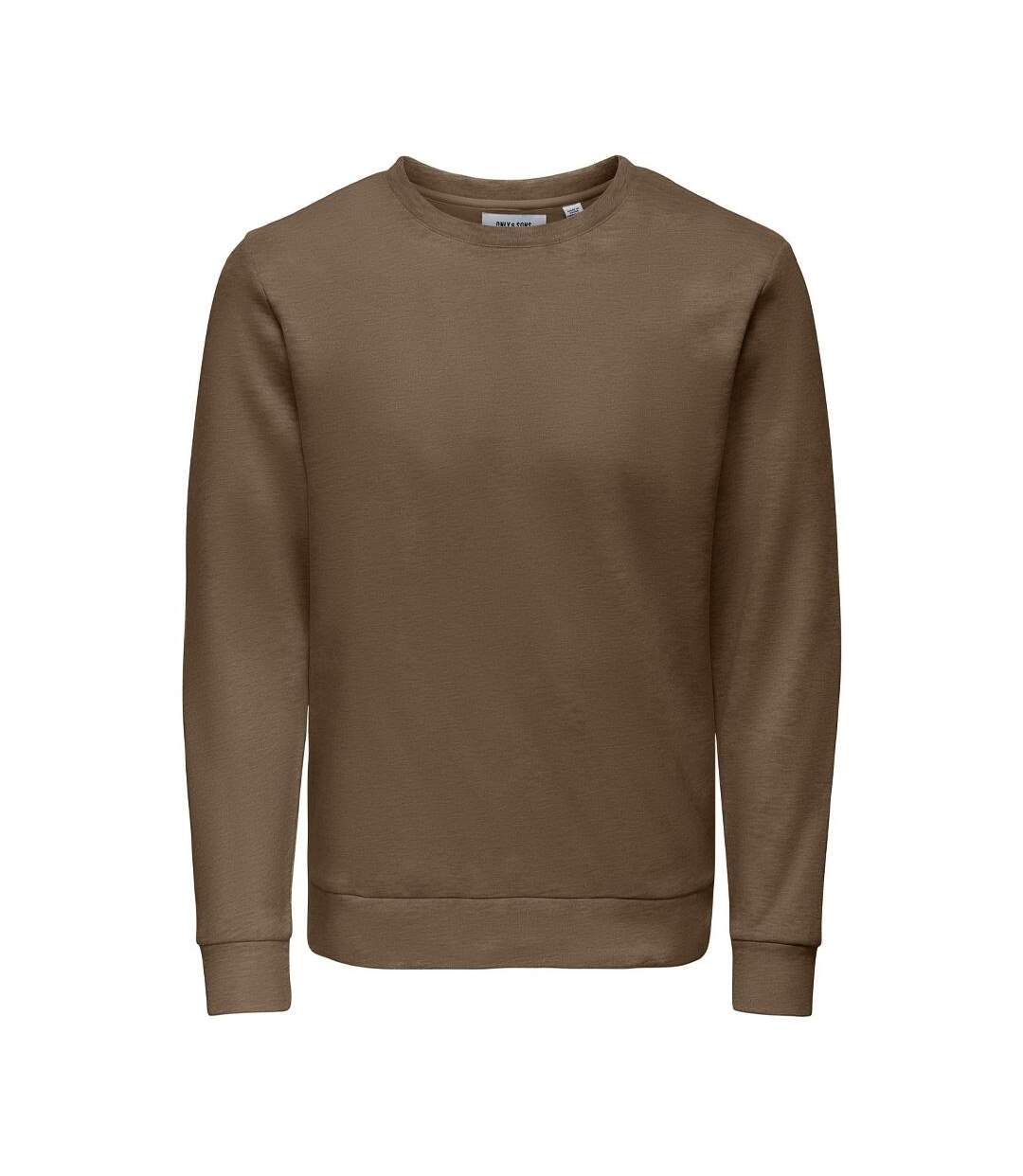 Sweat marron homme only & sons chase-1