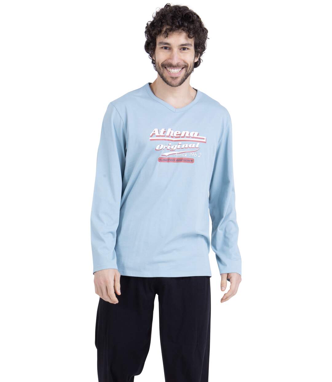Pyjama long homme Ecopack Sérigraphie Athena-1
