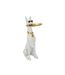 Vide-Poche Statue Chien Origami 74cm Blanc-1