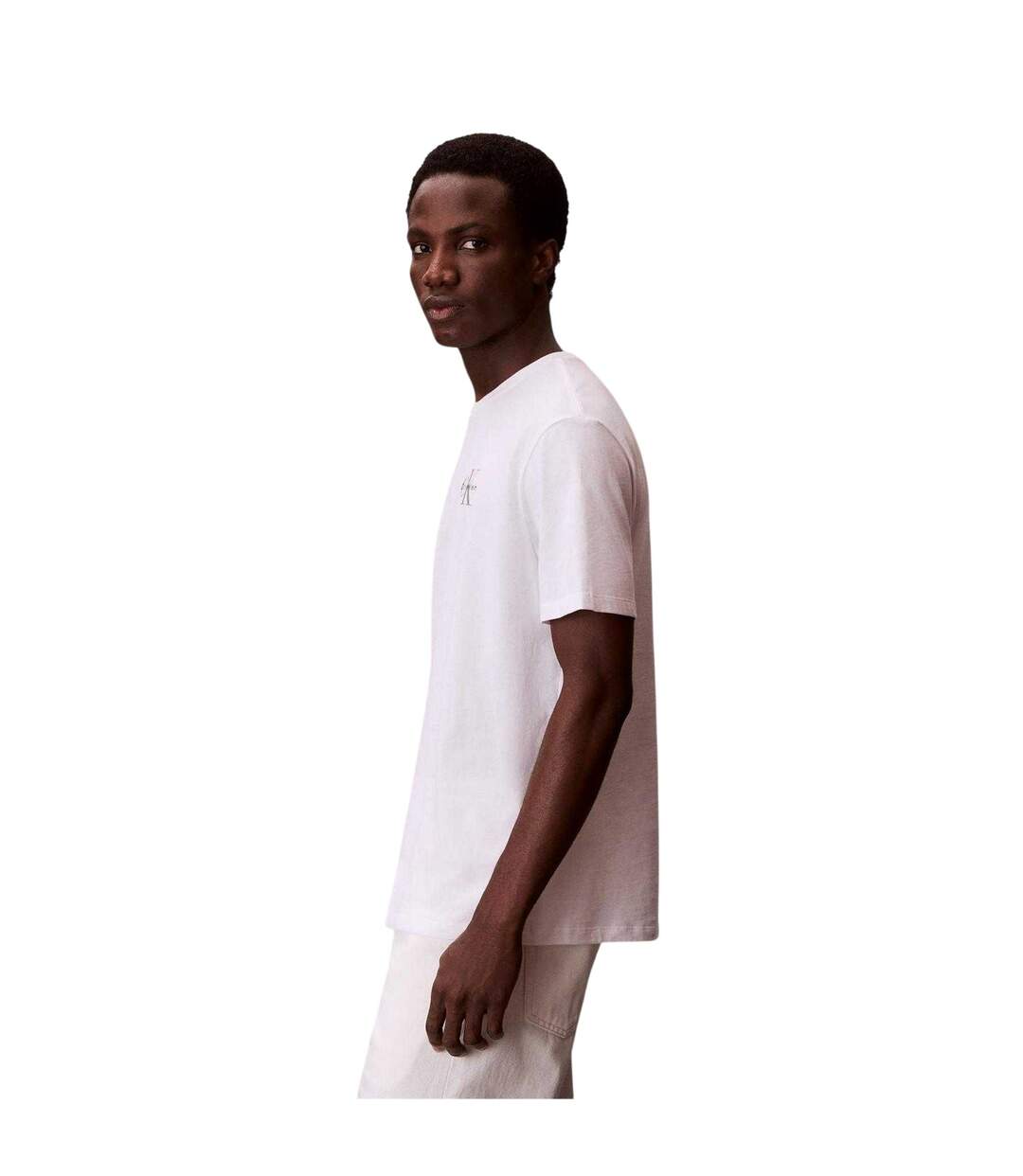Mens Micro Logo T-shirt Bright White Calvin Klein-4