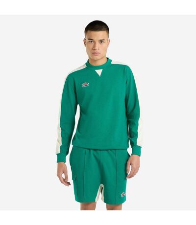 Umbro Mens Panelled Relaxed Fit Sweatshirt (Quetzal Green/Papyrus)