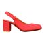 Womens/ladies edith suede sling back extra wide block heel shoes red Where´s That From