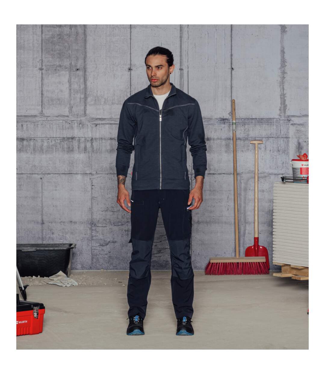 Sweat de travail Zippé Stretch X Würth MODYF Marine-3