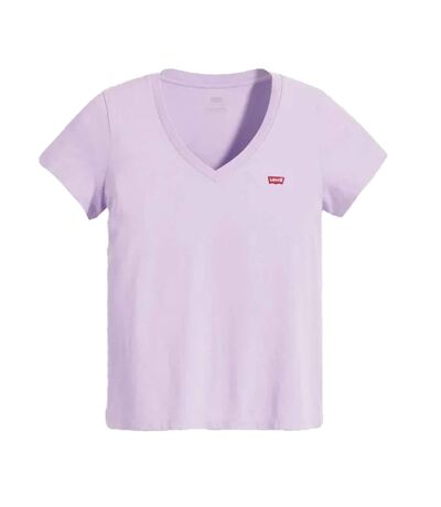 Womens/ladies Perfect V Neck T-shirt Lilac Levis