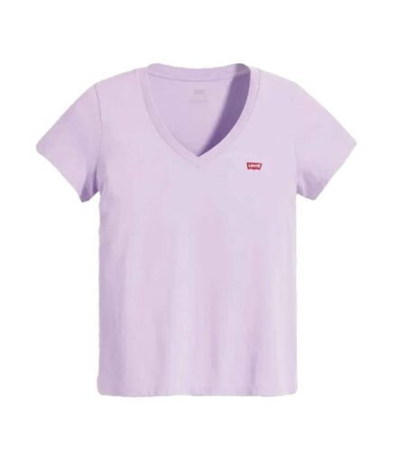 Womens/ladies Perfect V Neck T-shirt Lilac Levis