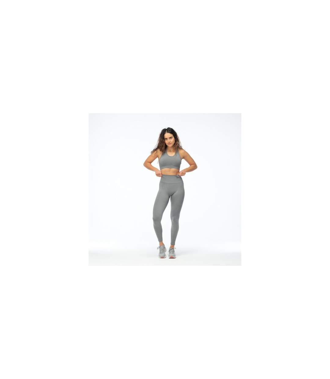 Womens/ladies Cross The Line Sachiko Logo Leggings Dark Stone Grey IQ-1