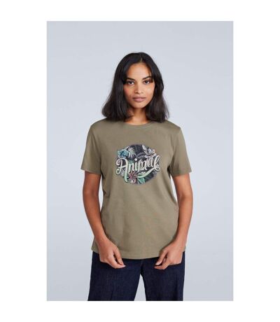 T-shirt canopy carina femme vert kaki Animal