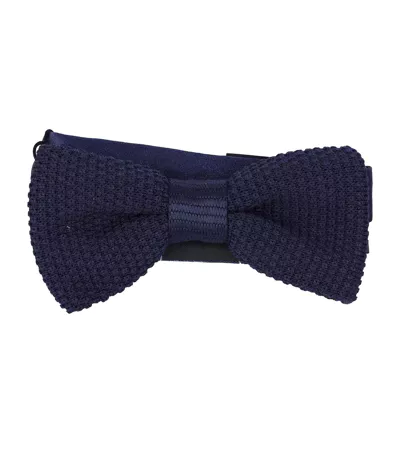Mens Knitted Bow Tie One Size Dark Blue Boss
