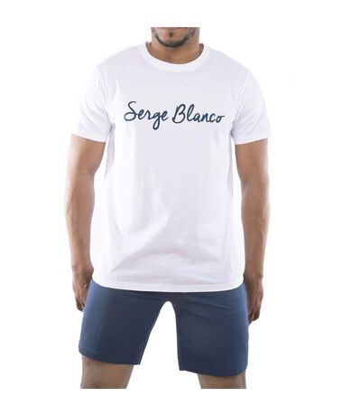 SERGE BLANCO Pyjama Homme Court 100% Coton, Vêtements de Nuit Homme, Ensemble Doux et Confortable