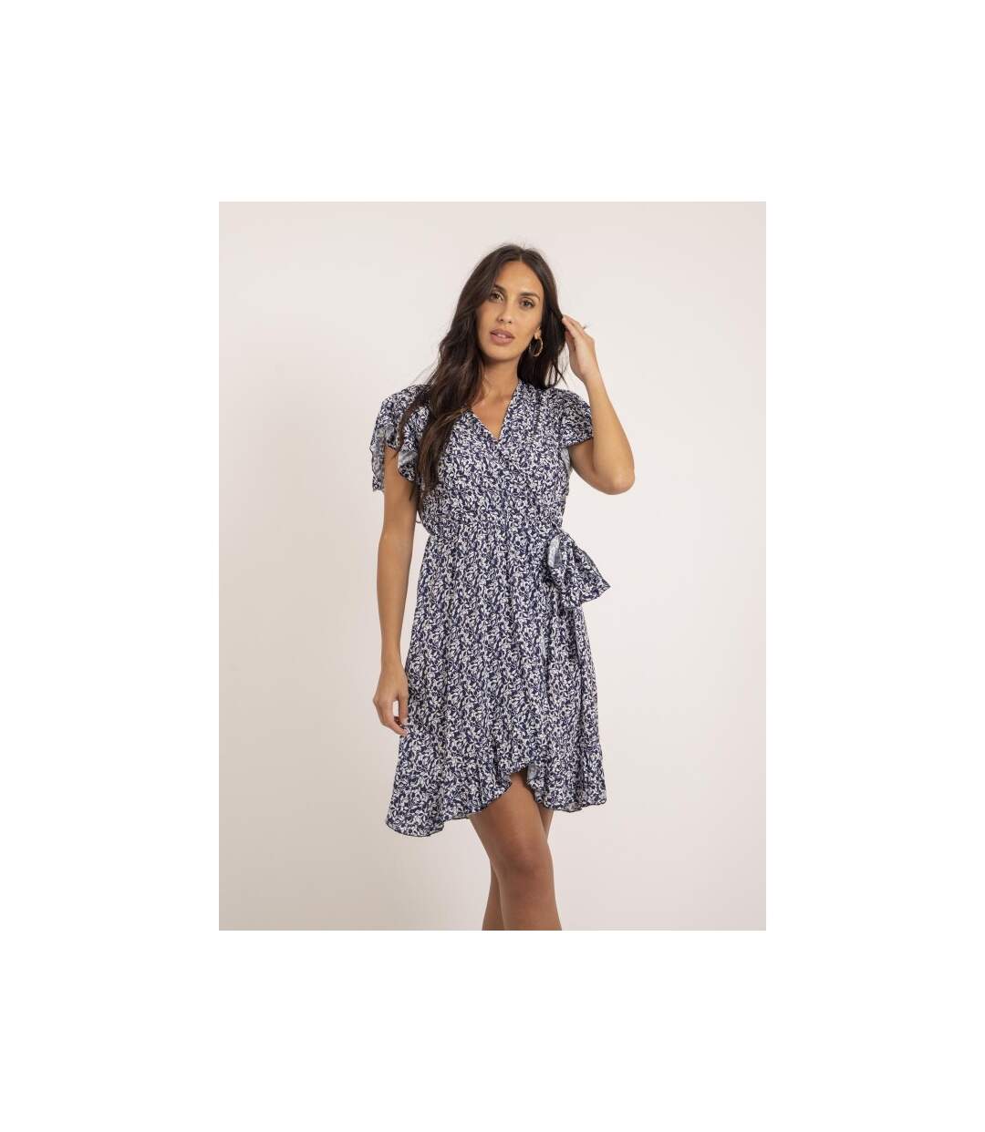 Robe courte portefeuille motifs INEZA - Dona X Lisa-1