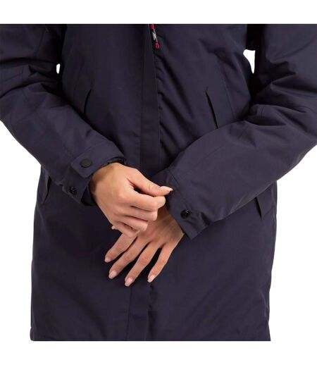 Womens/ladies Overcast Press Stud Raincoat Navy Trespass