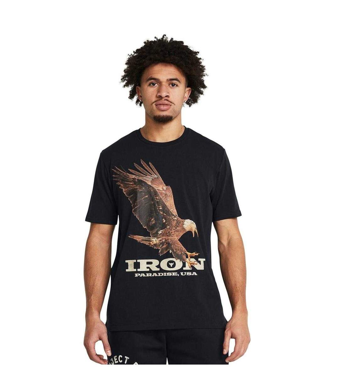 T-shirt Motif/style Aigle Project Rock Homme Noir Under Armour-4