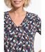 T-shirt ample col V manches 3/4 imprimé graphique-4