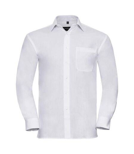 Chemise De Travail À Manches Longues 100% Coton Homme Blanc Russell