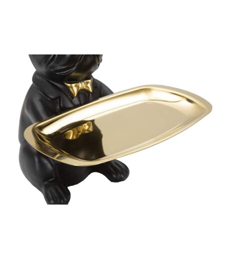 Vide-Poche Statuette Bulldog 23cm Noir