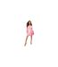 Womens/ladies Floral Satin Skater Dress Pink Influence-1
