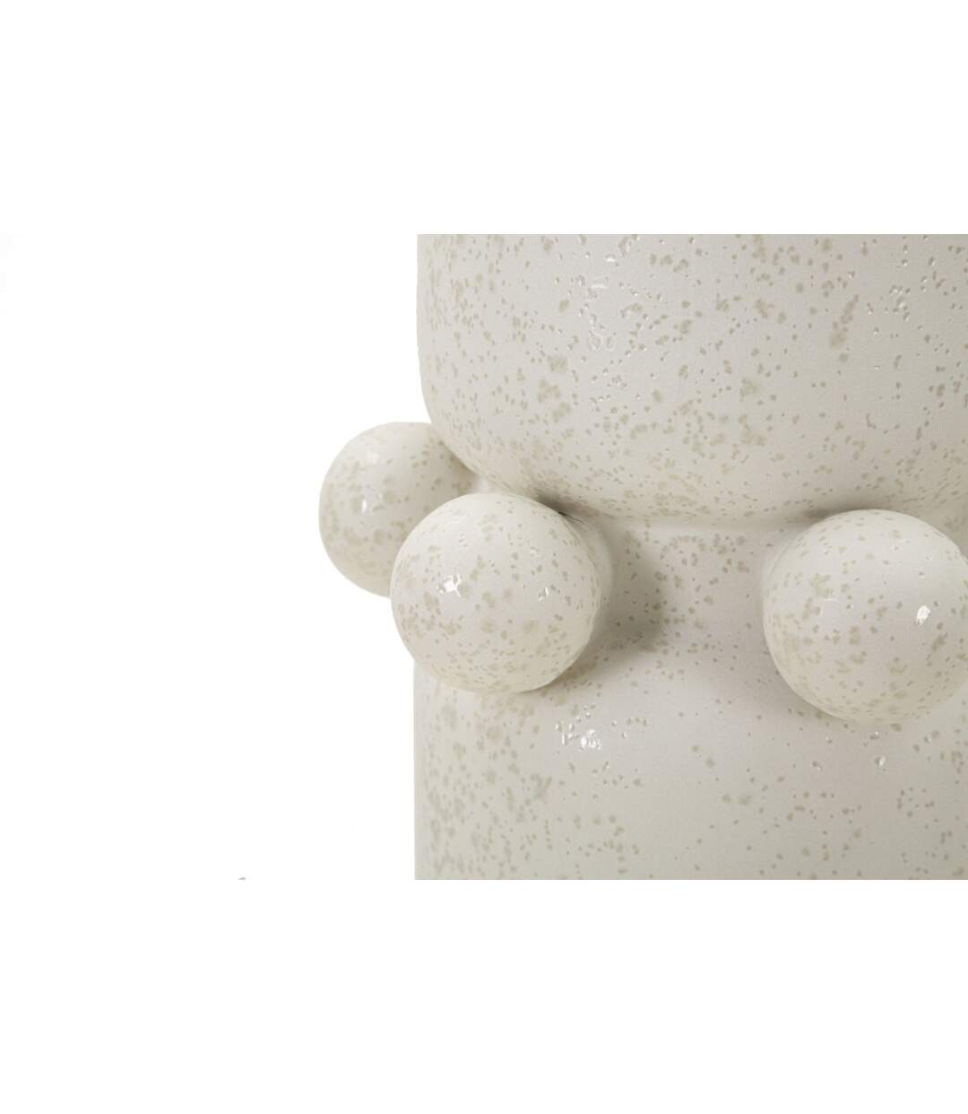 Vase Cylindrique en Céramique Bubbles 41cm Crème-4