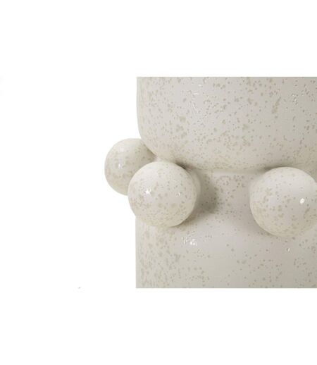 Vase Cylindrique en Céramique Bubbles 41cm Crème