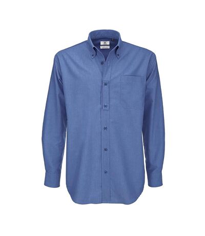 B&C Mens Oxford Long Sleeve Shirt / Mens Shirts (Blue Chip) - UTBC105