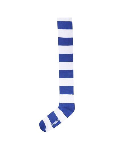 Chaussettes De Foot Motif/style Rayures Contrastées Homme Bleu Blanc Sondico