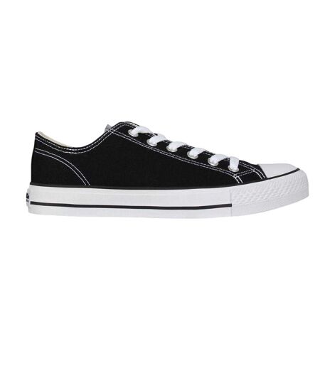 Womens/ladies Canvas Flat Trainers Black SoulCal