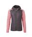 Veste tricot hybride matelassée - femme - JN771 - gris foncé et rose