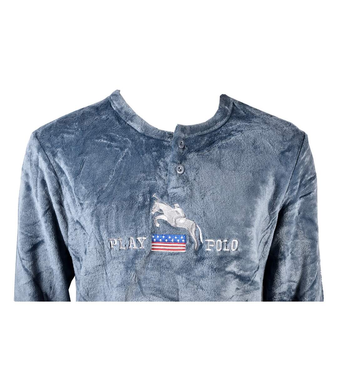 Pyjama Homme Long SWEET SECRET J2084 POLAIRE GRIS-3