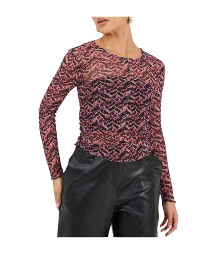 Haut Motif/style Abstrait Femme Rose Bleu Marine Brave Soul
