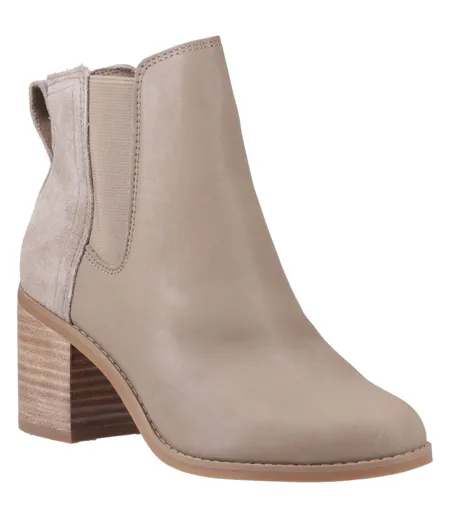 Womens/ladies Evelyn Leather Boots Grey Toms