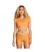 Womens/ladies Cross Logo Crop Top Orange Under Armour-4