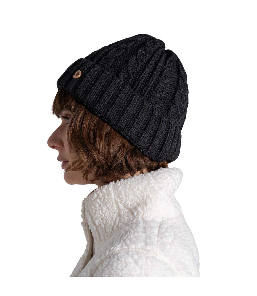 Bonnet À Revers Motif/style Tricoté Brock Femme Noir Craghoppers-2