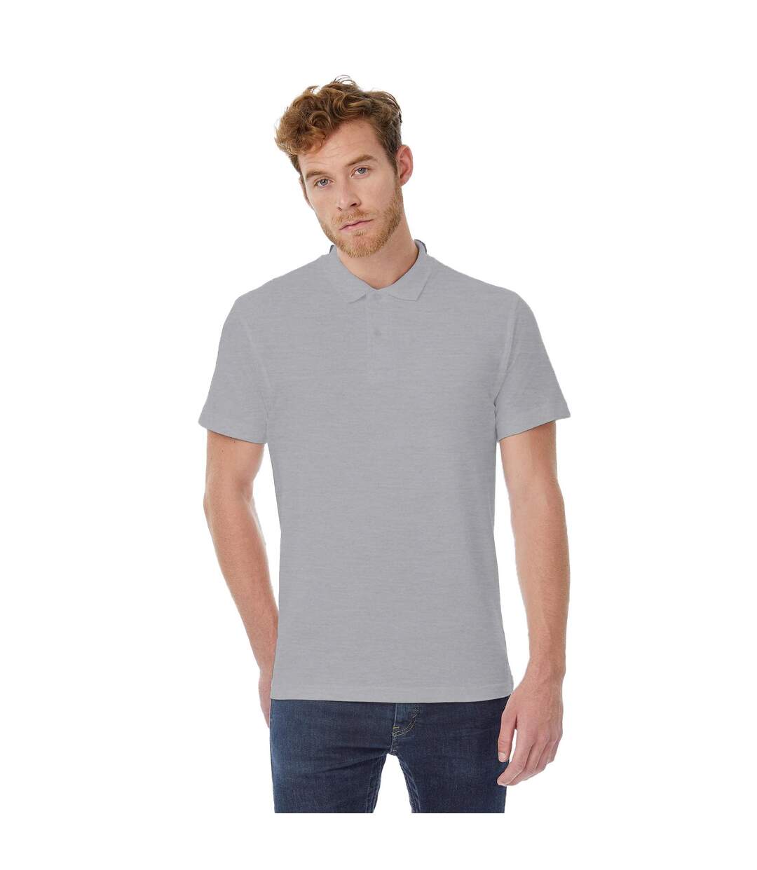 B&c Id.001 Polo À Manches Courtes Pour Hommes Gris B And C-1