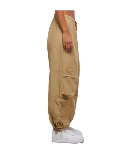 Womens/ladies Cotton Parachute Cargo Trousers Union Beige Urban Classics