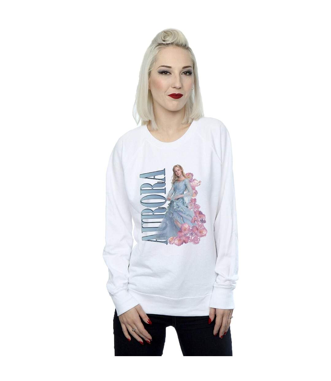 Disney Sweatshirt Femme/Madame Maleficent Mistress Of Evil Aurora Homage (Blanc) - UTBI26465-2