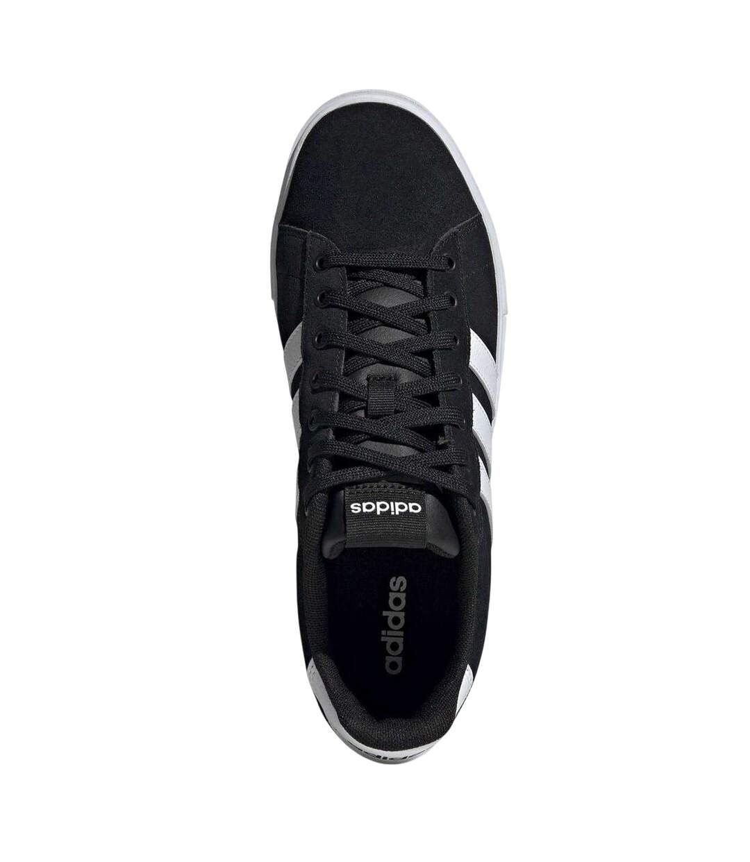 Mens Daily 4.0 Leather Flat Trainers Black Adidas-4