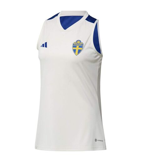 Maillot De Foot Sans Manches Motif/style Fédération Suédoise De Football Femme Blanc Cassé Adidas