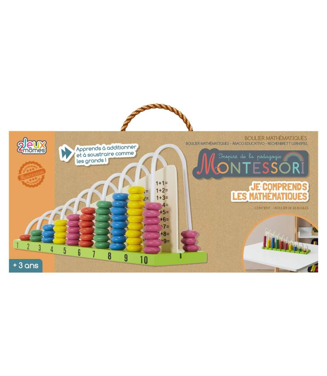 Boulier Je Comprends les Maths 30cm Multicolore-1