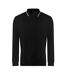 Awdis Mens Tipped Long-Sleeved Polo Shirt (Deep Black/White) - UTPC5330