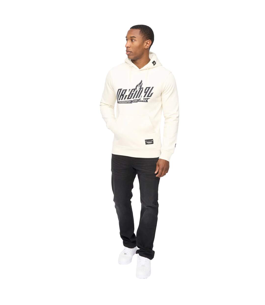 Sweat À Capuche Jampstead Homme Gris Pâle Crosshatch-4