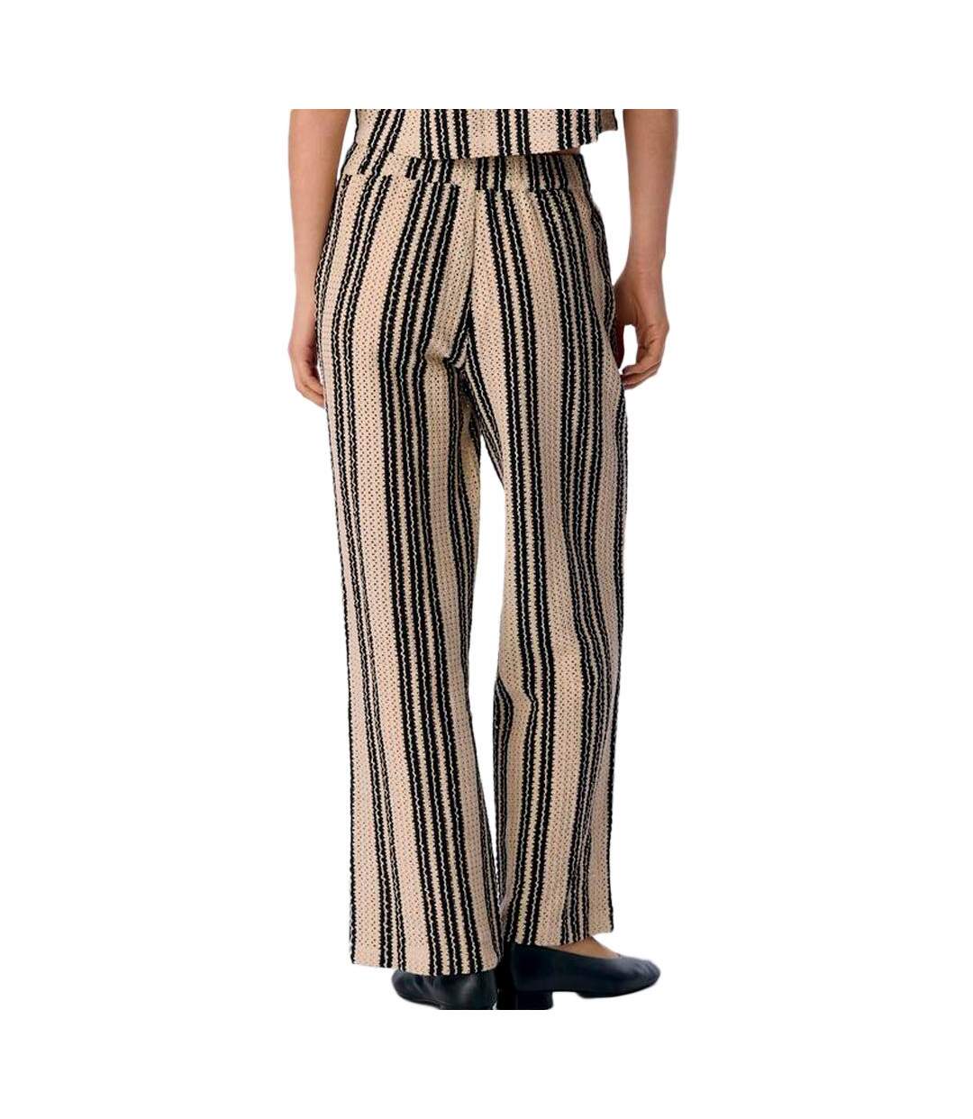 Pantalon beige/noir femme object objolaf-2
